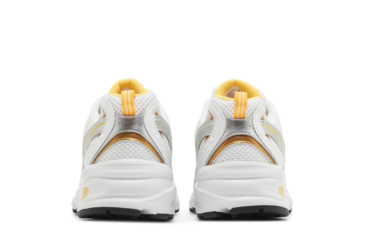 New Balance 530 White Vibrant Apricot Silver Metallic