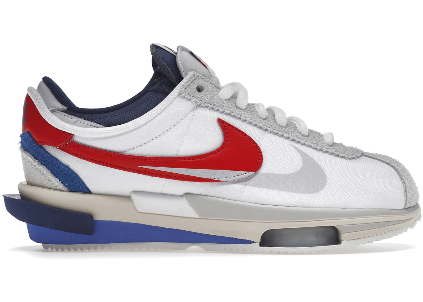 Nike Cortez 4.0 Sacai White University Red Blue - DQ0581-100