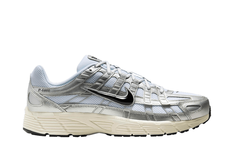 Nike P-6000 White Metallic Silver Flat Silver Black