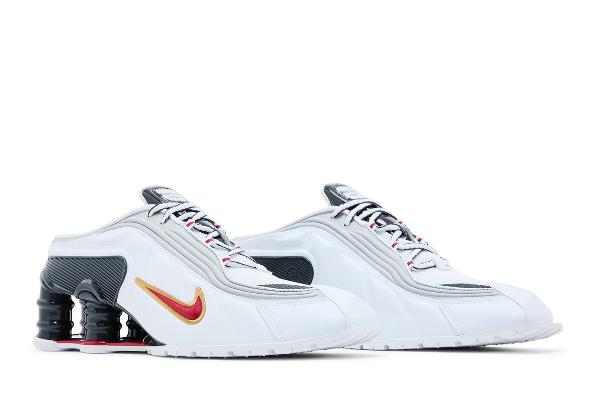 Nike Shox MR4 Mule Martine Rose Metallic Platinum Varsity Red
