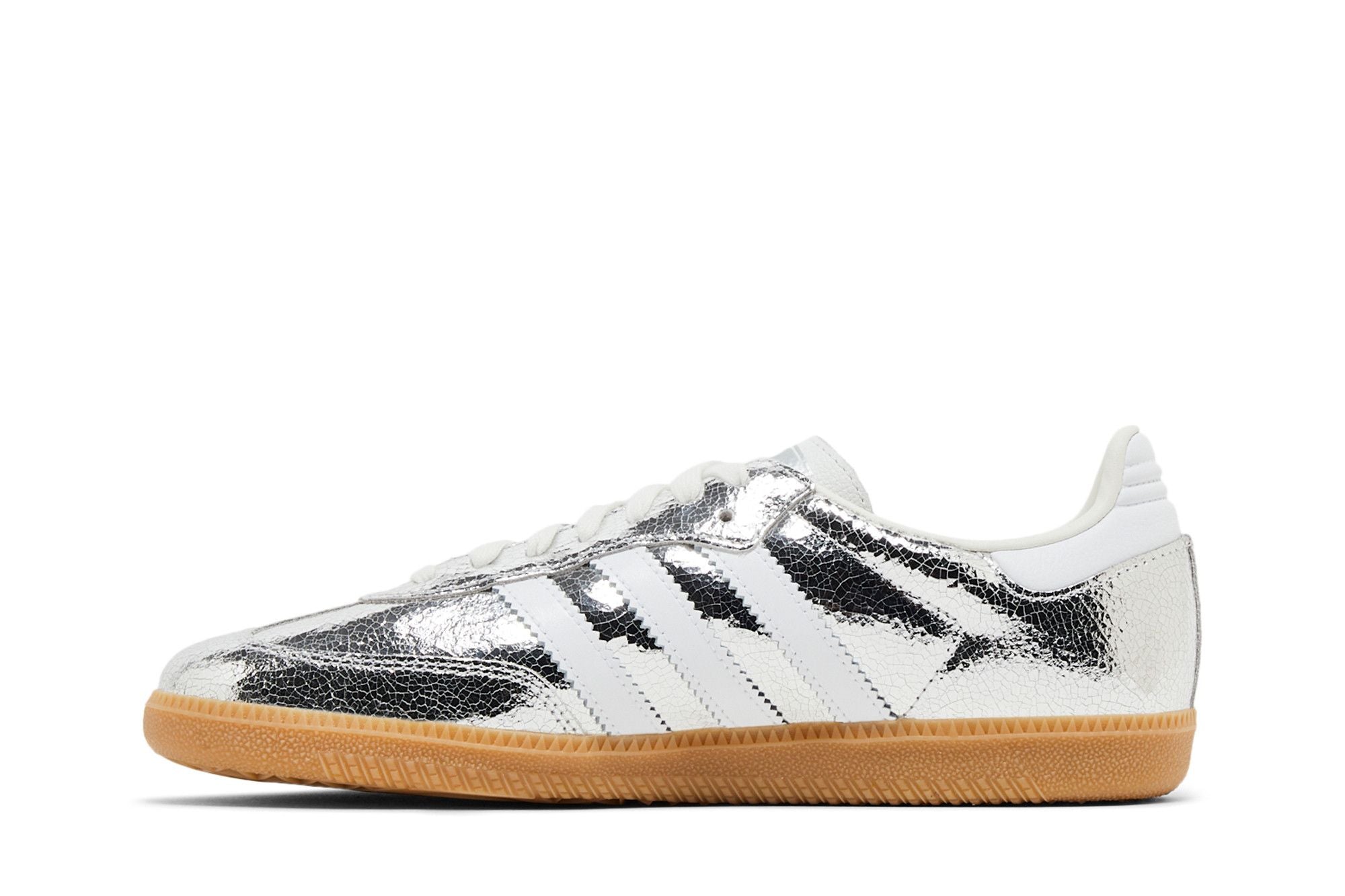 Adidas Samba OG Silver Metallic Cracked Leather