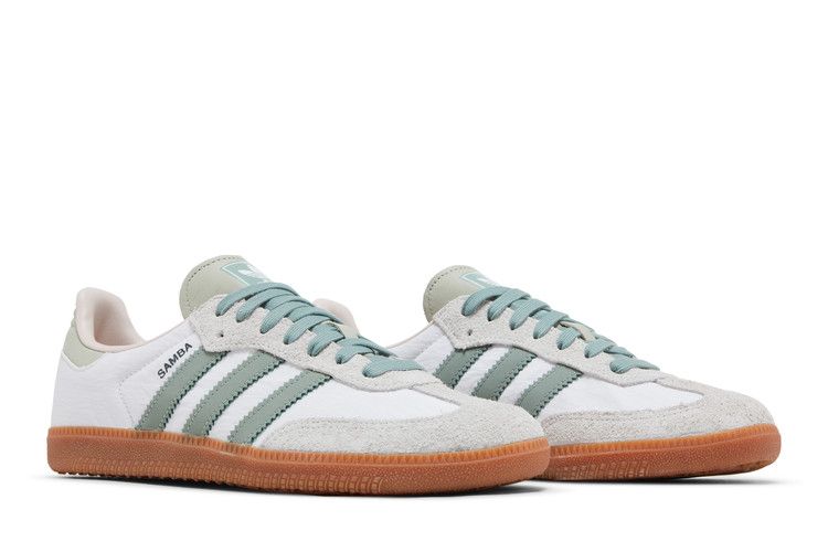 Adidas Samba OG  Cloud White Silver Green