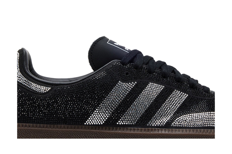 Adidas Samba OG Rhinestone Black Silver - détail des trois bandes serties de strass