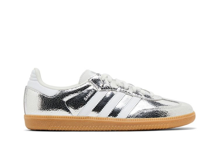 Adidas Samba OG Silver Metallic Cracked Leather