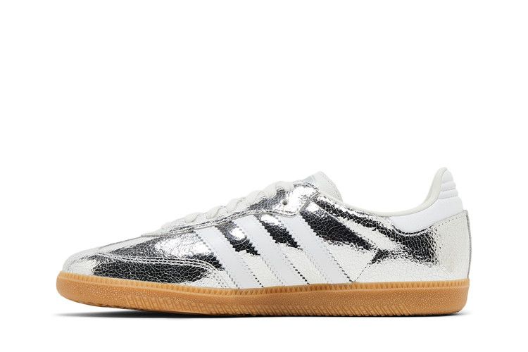 Adidas Samba OG Silver Metallic Cracked Leather