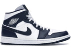 Air Jordan Air Jordan 1 Mid White Metallic Gold Obsidian - 554724-174 / 554725-174