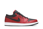 Air Jordan 1 Low Reverse Bred Pebbled Swoosh
