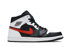 Air Jordan 1 Mid Black Chile Red White