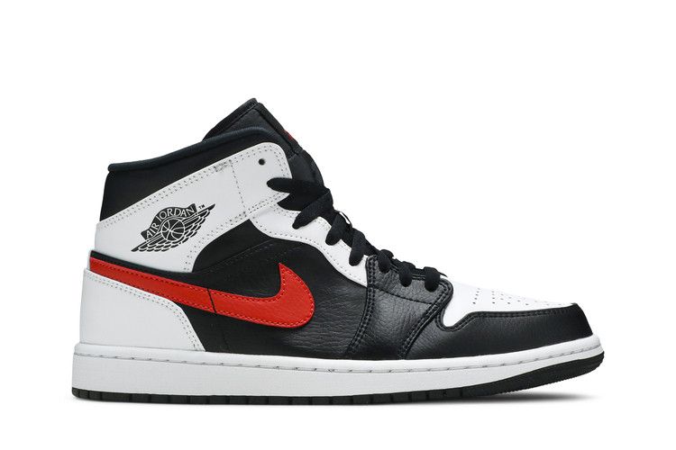 Air Jordan 1 Mid Black Chile Red White
