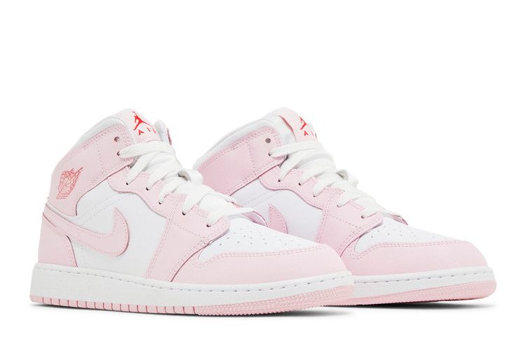 Air Jordan 1 Mid Pink Foam Fire Red