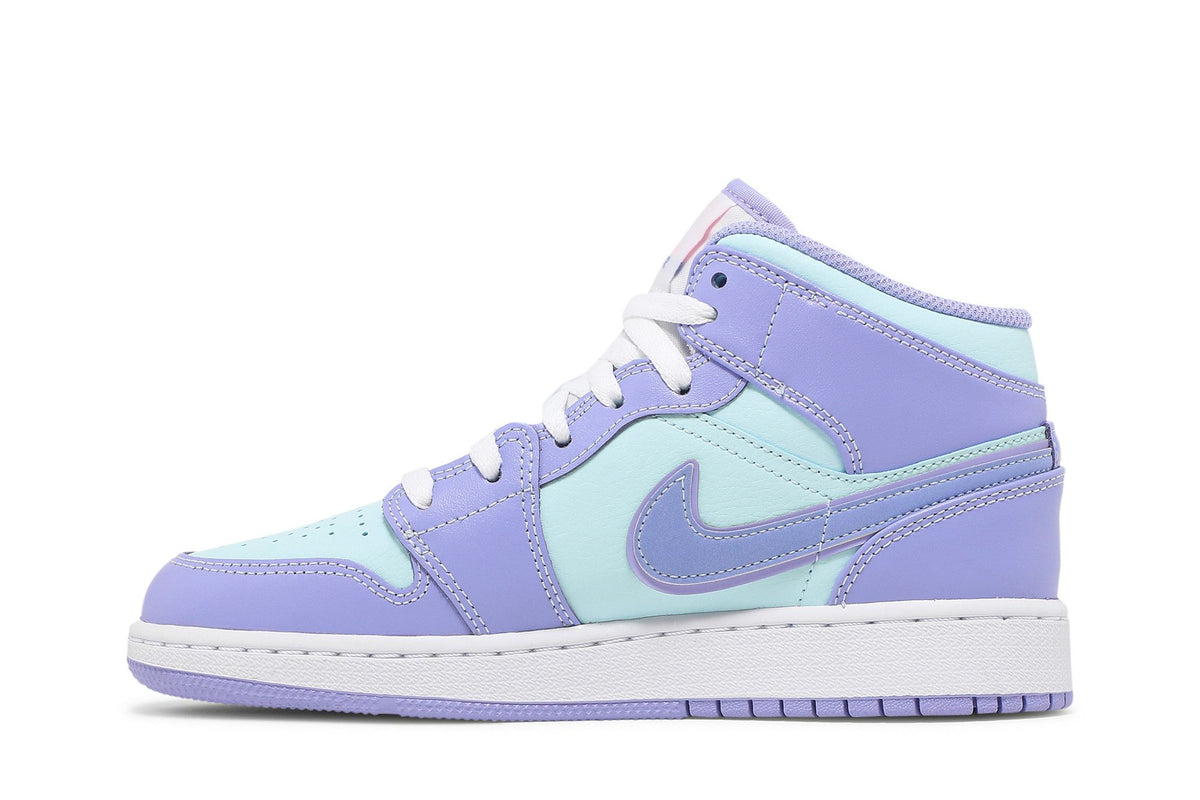 Air Jordan 1 Mid Purple Aqua GS