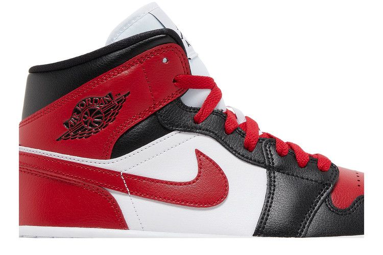 Air Jordan 1 Mid White Bred Toe