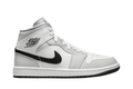 Air Jordan 1 Mid White Light Smoke Grey