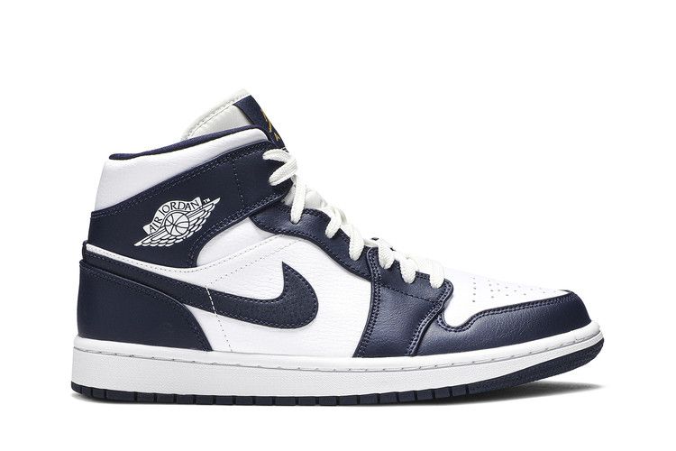 Air Jordan 1 Mid White Metallic Gold Obsidian