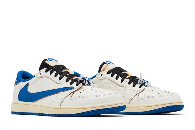 Air Jordan 1 Retro Low OG SP Fragment x Travis Scott Sail Military Blue