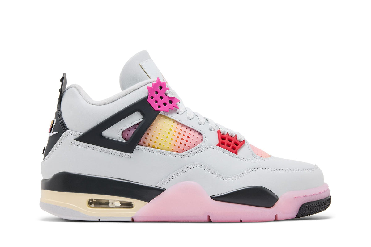 Air Jordan 4 Retro Comic JA1135-100 - cuir blanc casse et mesh degrade rose