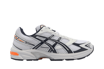 Asics Gel-1130 White Midnight, blanche, bleu nuit, touche orange