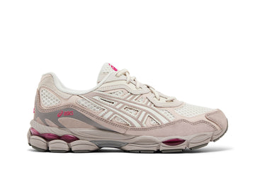 Asics Gel-NYC Cream Moonrock, taupe rosé, touches framboise