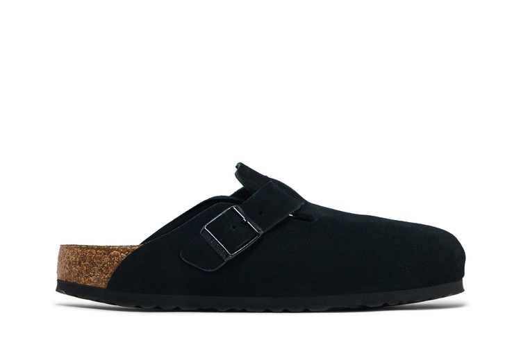 Birkenstock Boston Soft Footbed Suede Black
