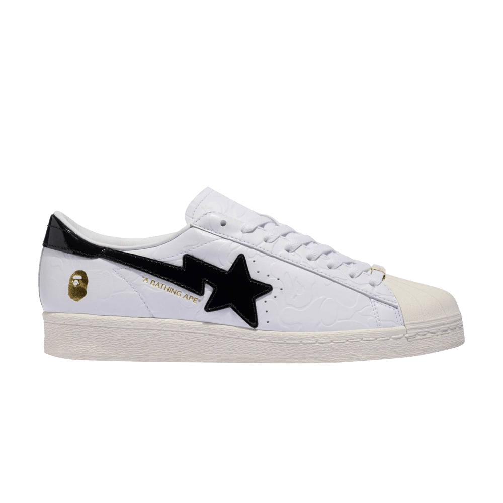 Adidas Superstar Vintage Bape White Black - JR2701