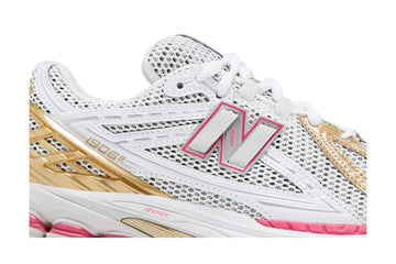 New Balance 1906R Silver Dragon Berry Gold, mesh blanc, renforts argent et or, N rose