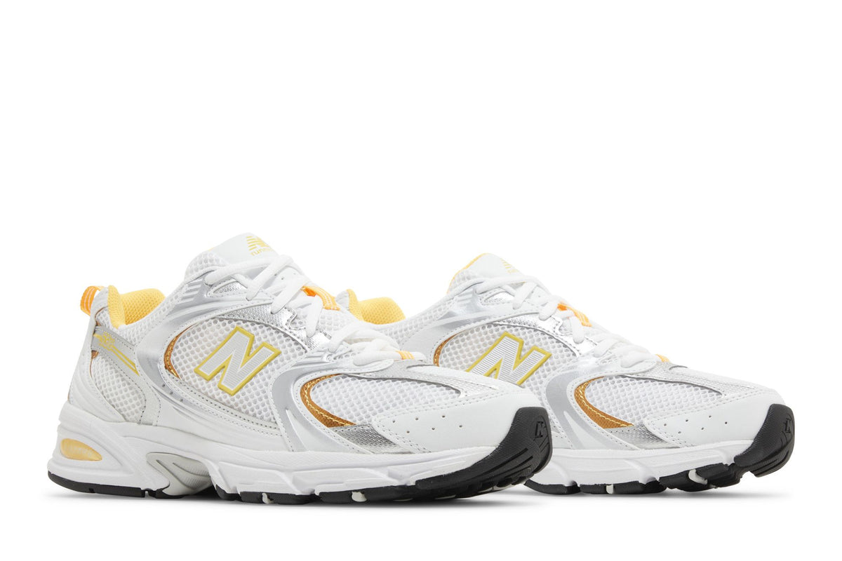 New Balance 530 White Vibrant Apricot Silver Metallic