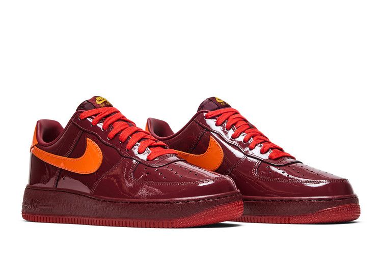 Nike Air Force 1 Low Patent Leather Dark Team Red Safety Orange