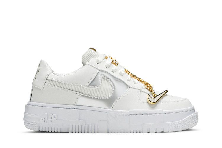 Nike Air Force 1 Low Pixel Grey Gold Chain