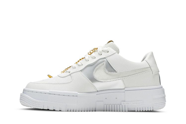Nike Air Force 1 Low Pixel Grey Gold Chain