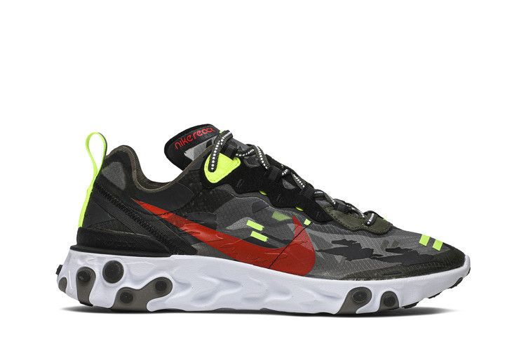 Nike React Element 87 Medium Olive Volt Crimson