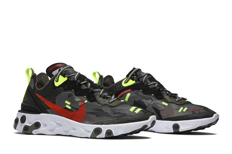 Nike React Element 87 Medium Olive Volt Crimson
