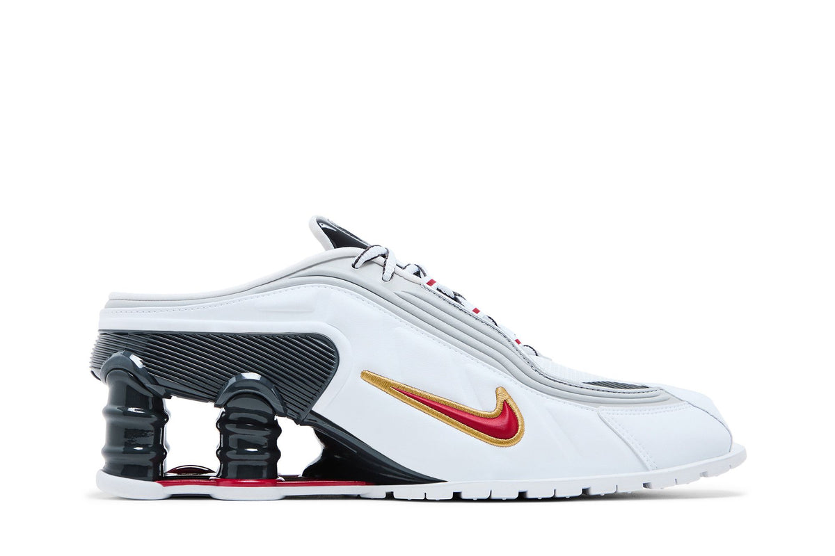 Nike Shox MR4 Mule Martine Rose Metallic Platinum Varsity Red
