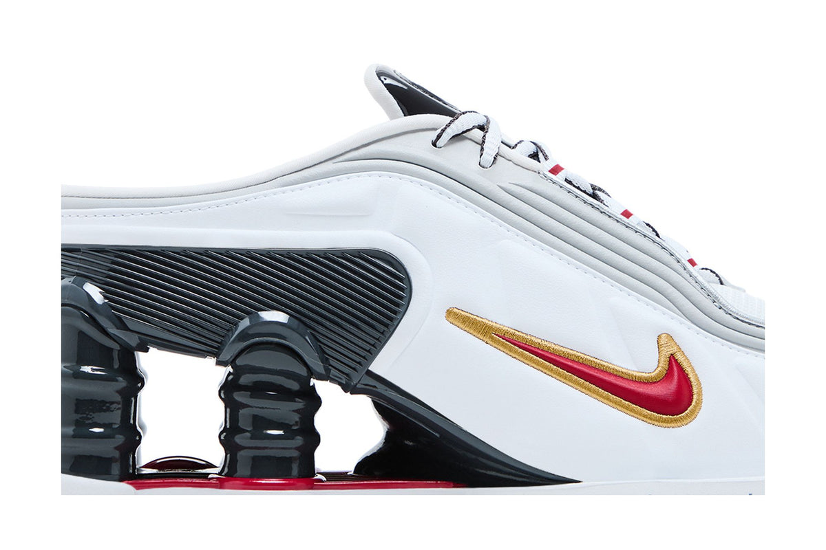 Nike Shox MR4 Mule Martine Rose Metallic Platinum Varsity Red