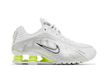 Nike Shox R4 White Metallic Silver Volt