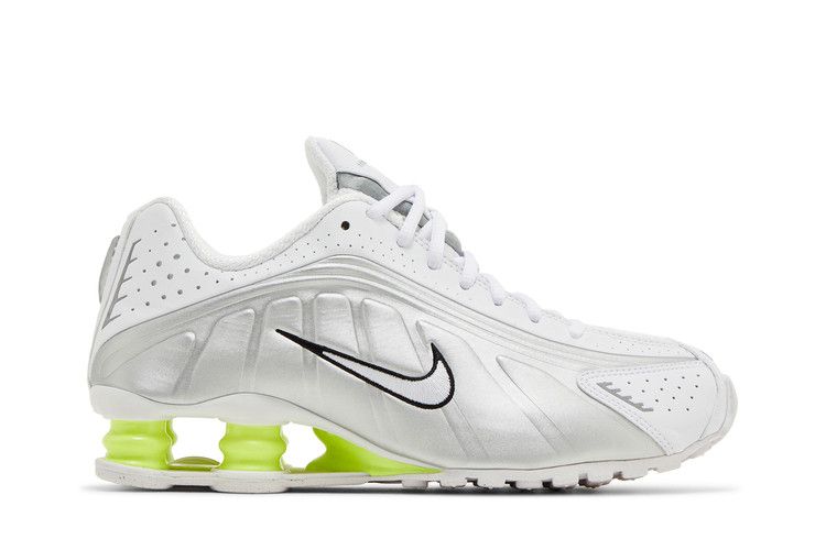 Nike Shox R4 White Metallic Silver Volt