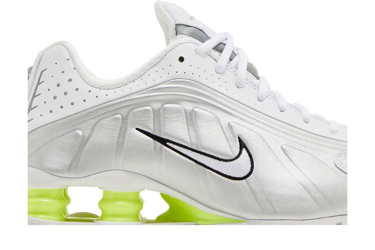 Nike Shox R4 White Metallic Silver Volt