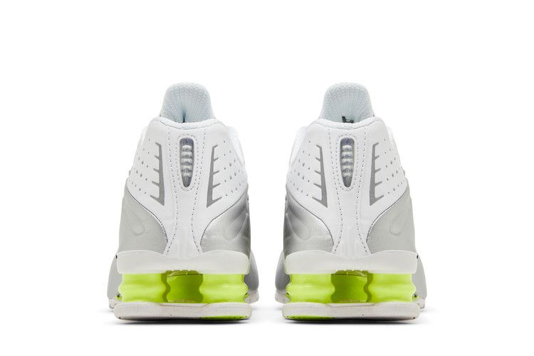 Nike Shox R4 White Metallic Silver Volt