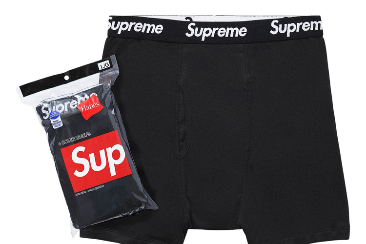 Supreme Hanes Boxer Briefs Black ( x4 )
