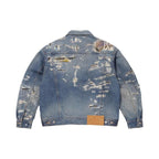 Supreme MM6 Maison Margiela Distressed Selvedge Denim Trucker Jacket Blue