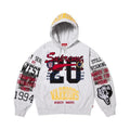 Supreme Warriors Applique Zip Up Hooded Sweatshirt Ash Grey