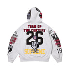 Supreme Warriors Applique Zip Up Hooded Sweatshirt Ash Grey