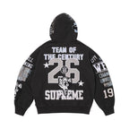 Supreme Warriors Applique Zip Up Hooded Sweatshirt Black