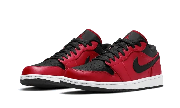 Air Jordan Air Jordan 1 Low Reverse Bred Pebbled Swoosh - 553558-605