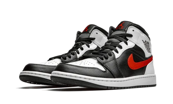 Air Jordan Air Jordan 1 Mid Black Chile Red White - 554724-075 / 554725-075
