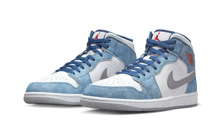 Air Jordan 1 Mid French Blue Fire Red Capet Shop