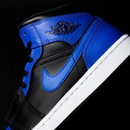 Air Jordan Air Jordan 1 Mid Hyper Royal Tumbled Leather - 554725-077 / 554724-077