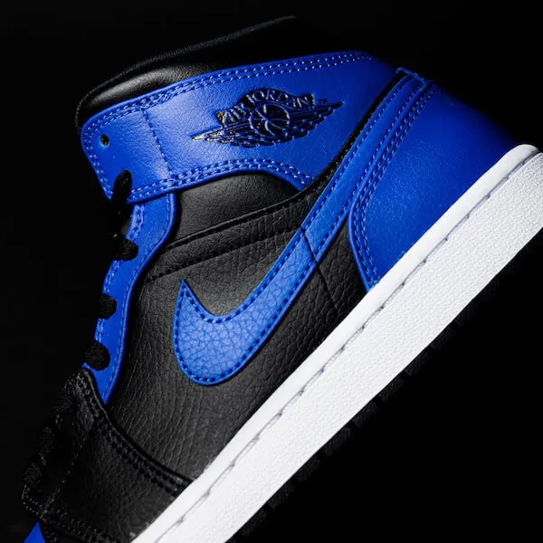 Air Jordan Air Jordan 1 Mid Hyper Royal Tumbled Leather - 554725-077 / 554724-077