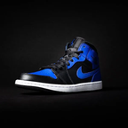 Air Jordan Air Jordan 1 Mid Hyper Royal Tumbled Leather - 554725-077 / 554724-077