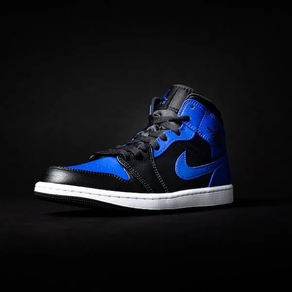 Air Jordan Air Jordan 1 Mid Hyper Royal Tumbled Leather - 554725-077 / 554724-077