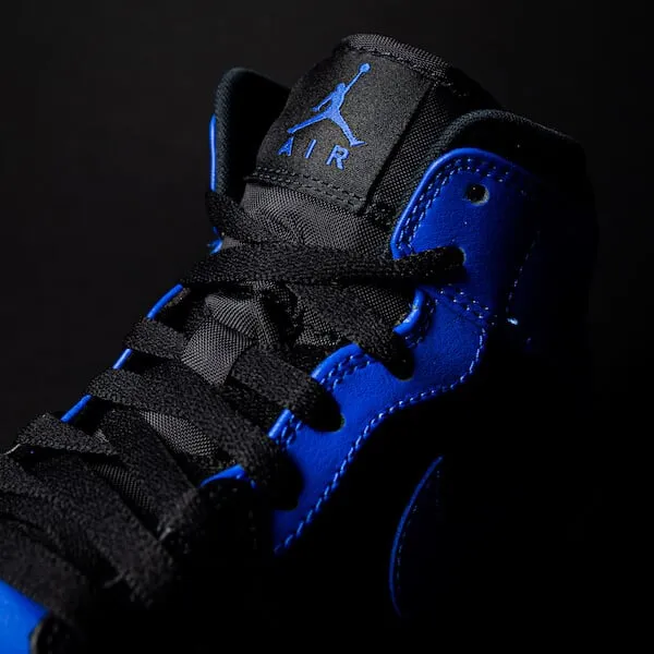 Air Jordan Air Jordan 1 Mid Hyper Royal Tumbled Leather - 554725-077 / 554724-077